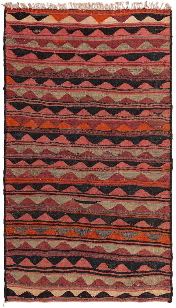 4' 1 x 7' Hand Woven Kilim Fars Wool Rug