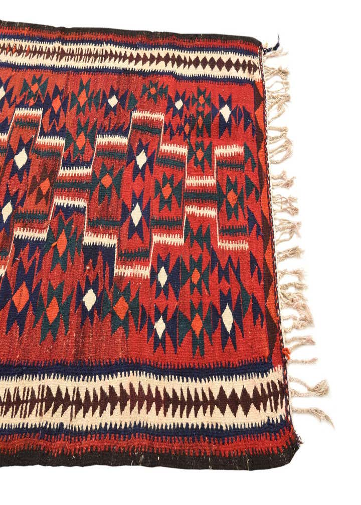 4' 3 x 7' 5 Hand Woven Kilim Fars Wool Rug