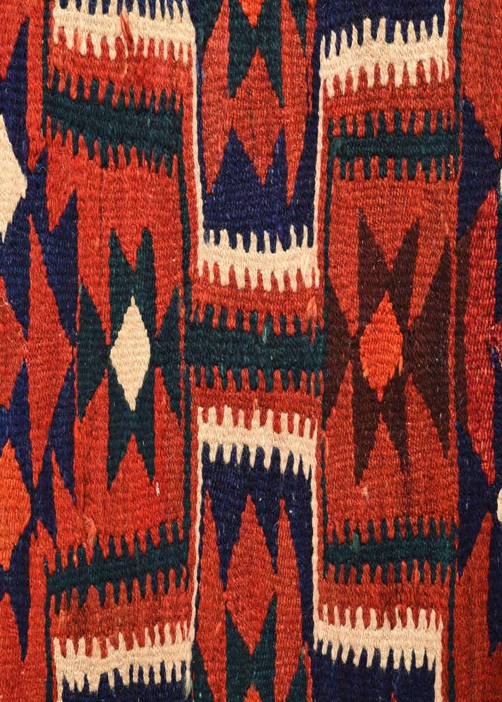 4' 3 x 7' 5 Hand Woven Kilim Fars Wool Rug