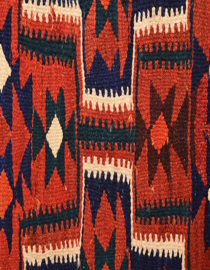 Detail image of 4' 3 x 7' 5 Hand Woven Kilim Fars Wool Rug