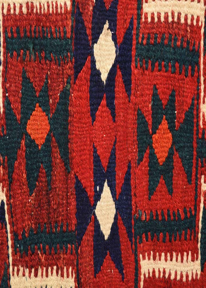 4' 3 x 7' 5 Hand Woven Kilim Fars Wool Rug