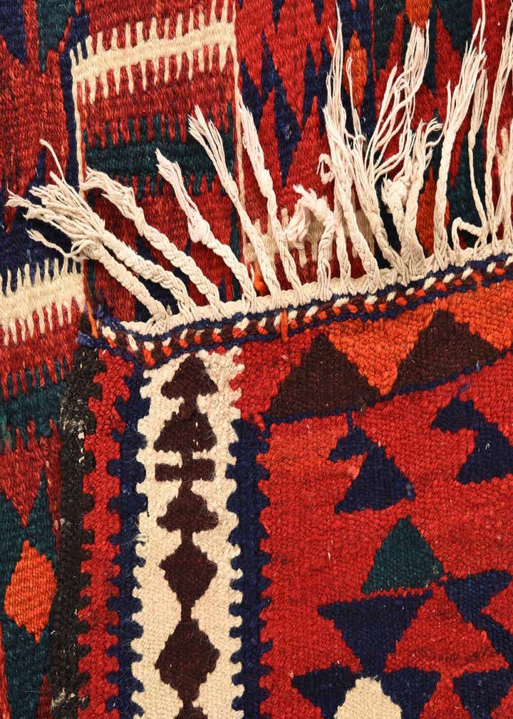 4' 3 x 7' 5 Hand Woven Kilim Fars Wool Rug