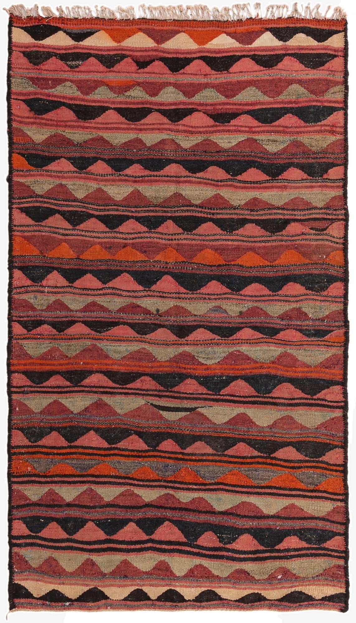4' 1 x 7'  Hand Woven Kilim Fars Wool Rug