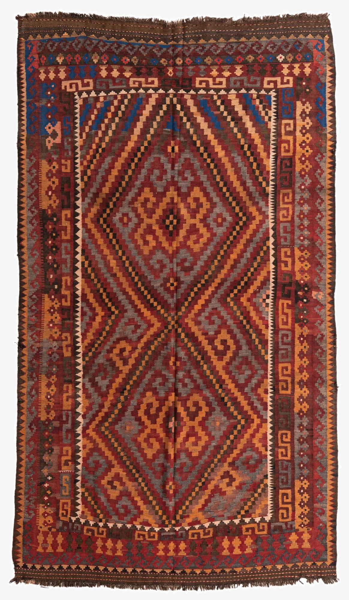 Primary image 6' 9 x 12'  Hand Woven Kilim Fars Wool Rug