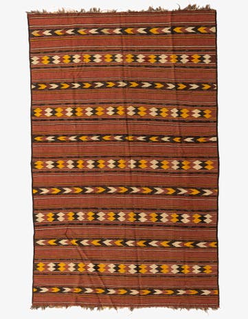 5' 8 x 9' Hand Woven Kilim Fars Wool Rug