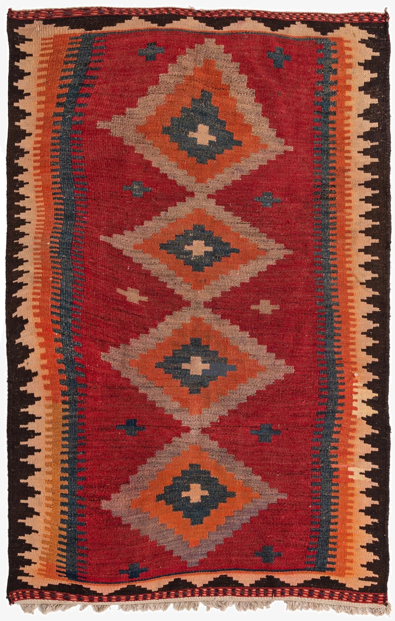 4' 4 x 6' 6  Hand Woven Kilim Fars Wool Rug