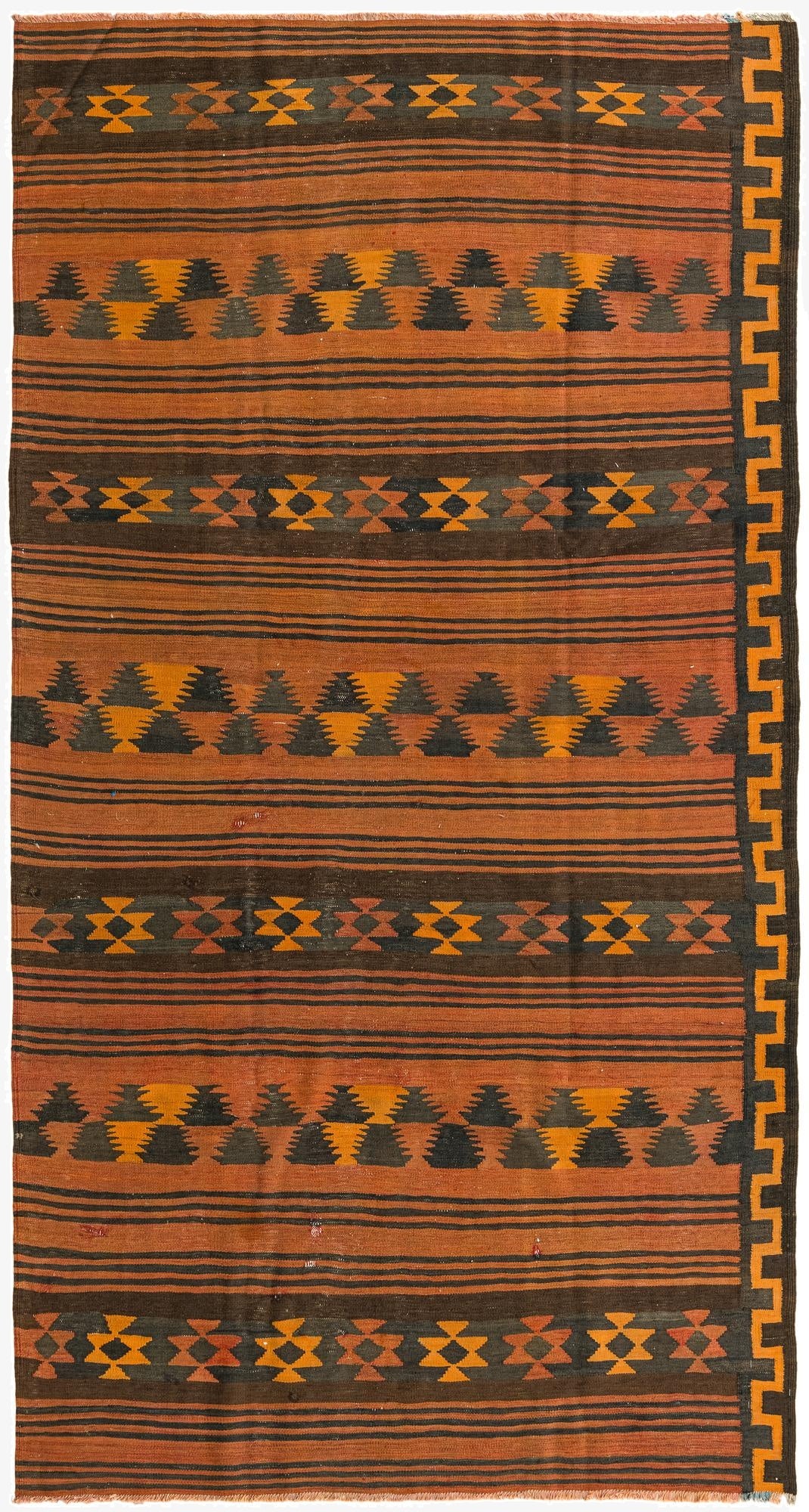 4' 5 x 8' 5  Hand Woven Kilim Fars Wool Rug