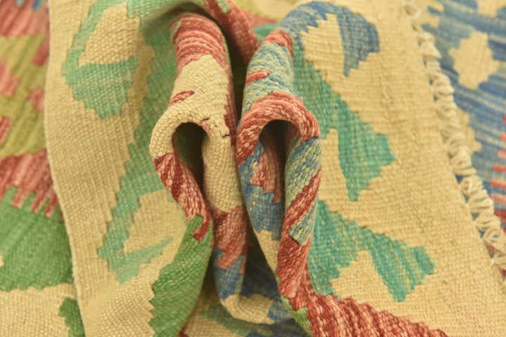 3' 3 x 4' 10 Hand Woven Kilim Maymana Wool Rug