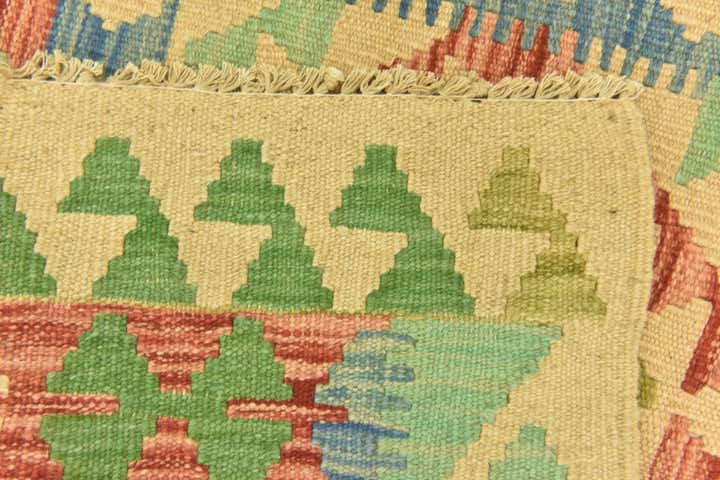 3' 3 x 4' 10 Hand Woven Kilim Maymana Wool Rug