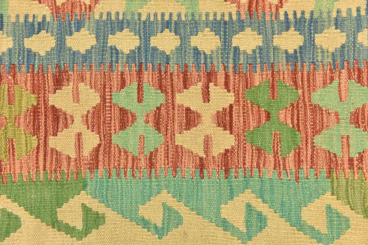 3' 3 x 4' 10 Hand Woven Kilim Maymana Wool Rug