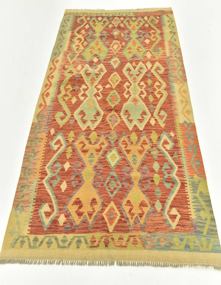 Detail image of 4' 9 x 6' 10  Hand Woven Kilim Maymana Wool Rug