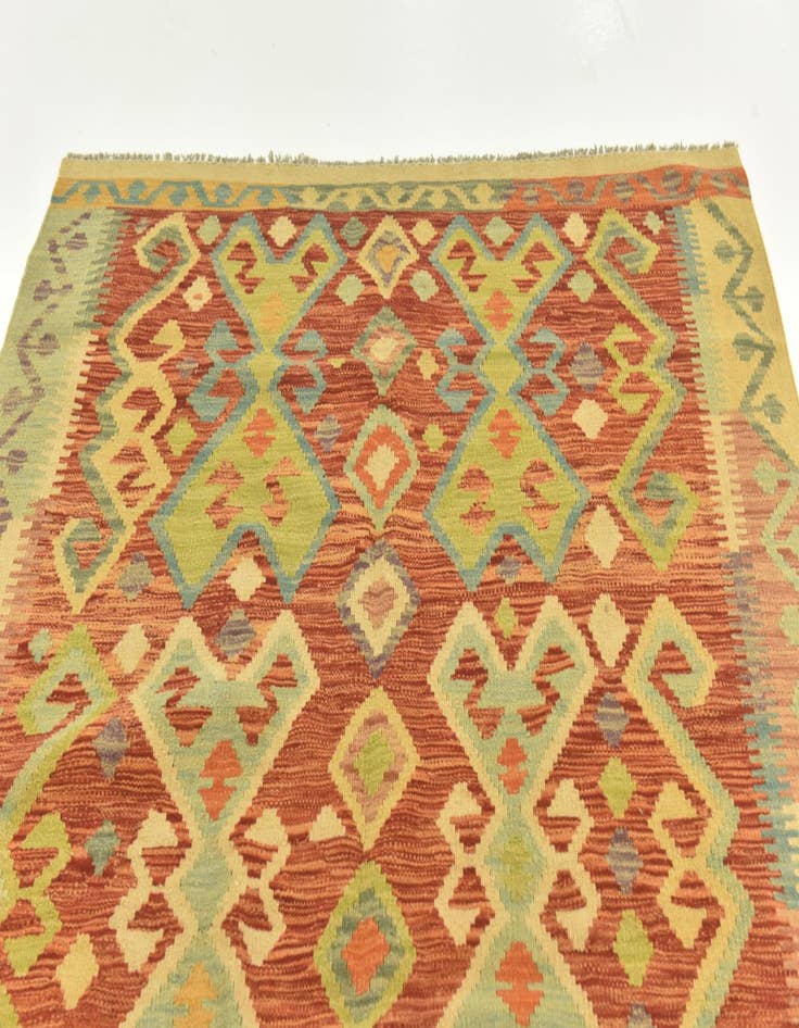 Detail image of 4' 9 x 6' 10  Hand Woven Kilim Maymana Wool Rug