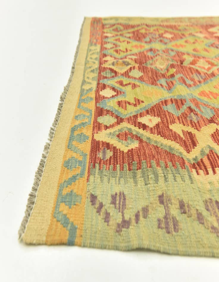 Detail image of 4' 9 x 6' 10  Hand Woven Kilim Maymana Wool Rug