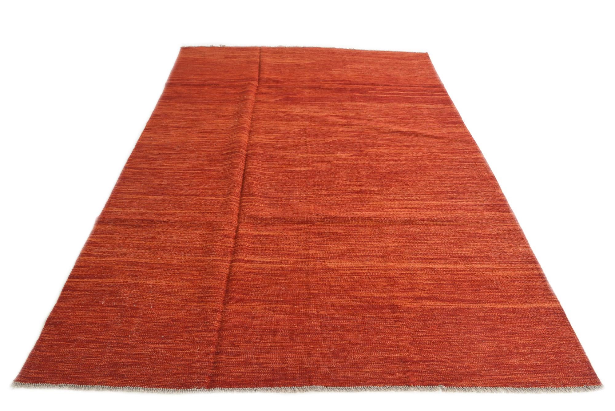 5' 4 x 8' Hand Woven Kilim Modern Wool Rug