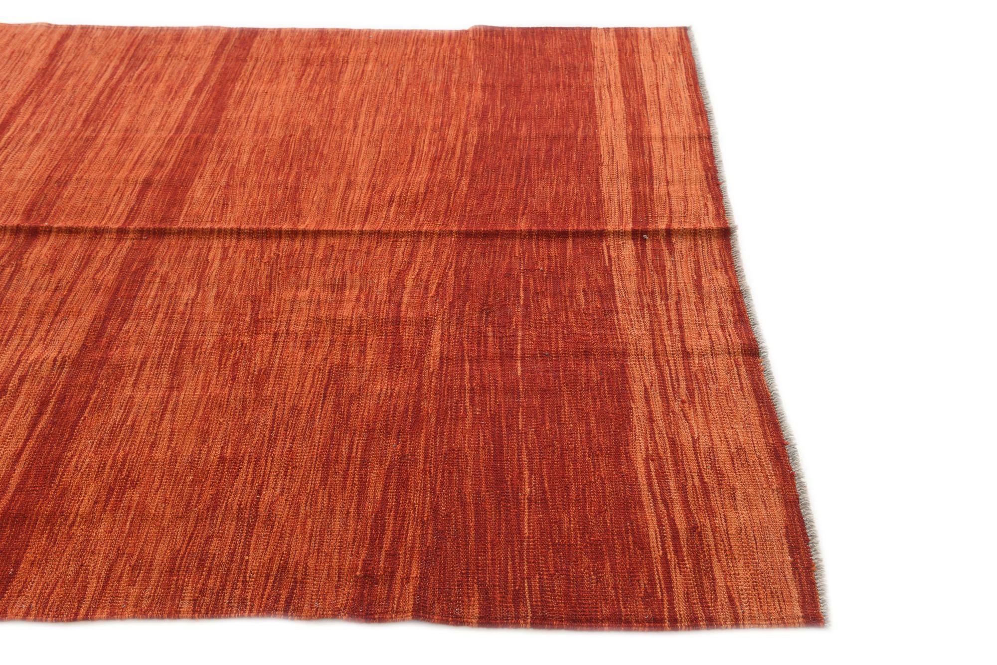 5' x 6' 4 Hand Woven Kilim Modern Wool Rug