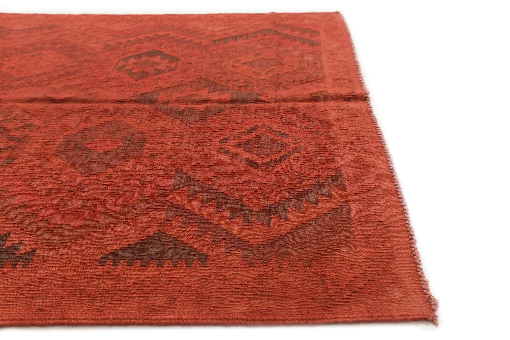 4' 1 x 5' 9 Hand Woven Kilim Modern Wool Rug