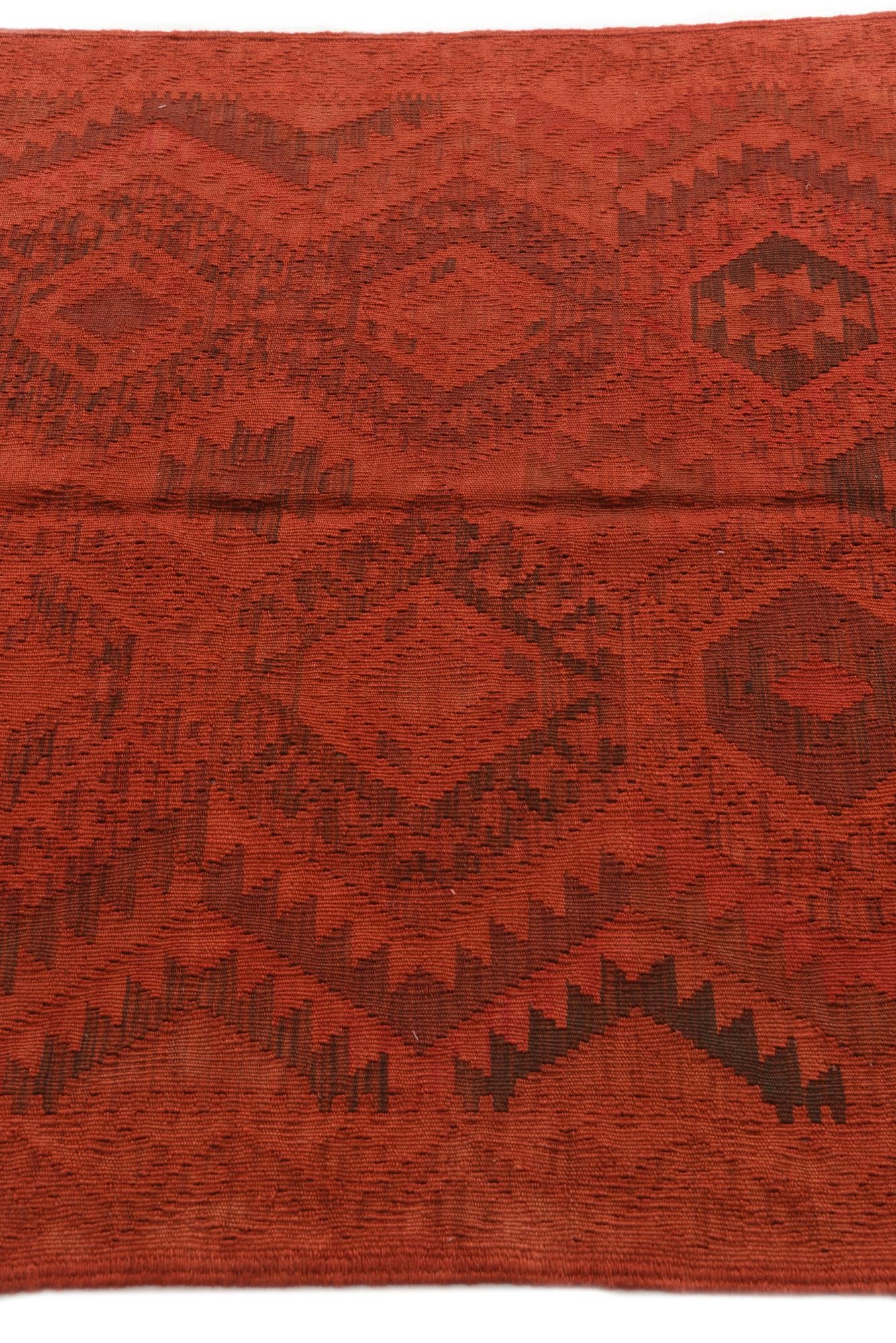 4' 1 x 5' 9 Hand Woven Kilim Modern Wool Rug