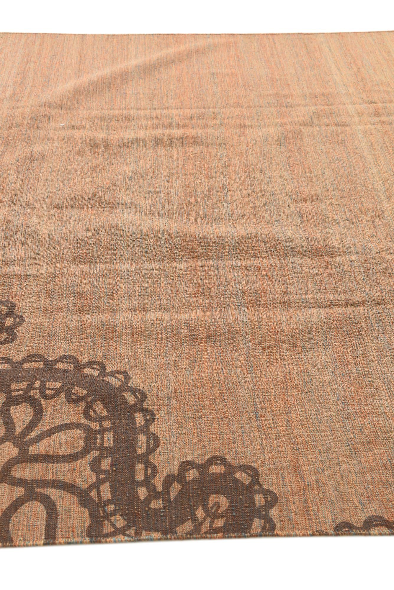 6' 8 x 10' 1 Hand Woven Kilim Modern Wool Rug