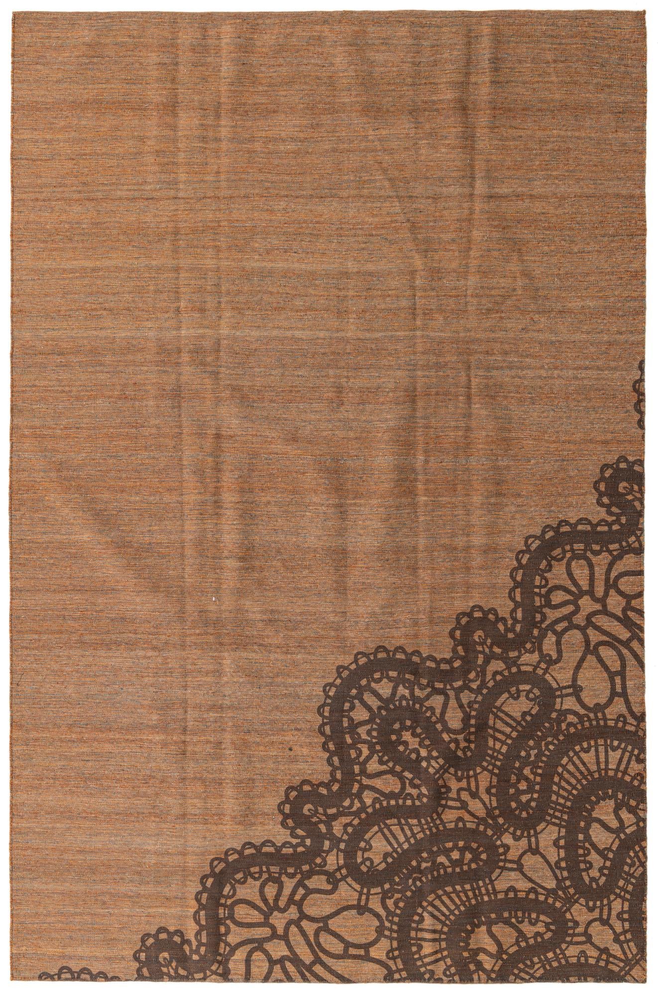 6' 8 x 10' 1 Hand Woven Kilim Modern Wool Rug