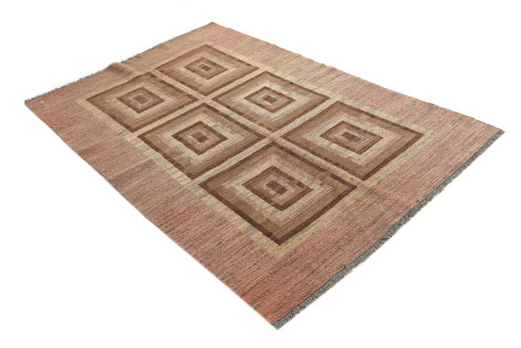 Detail image of 4' 3 x 6' 3 Hand Woven Kilim Modern Wool Rug