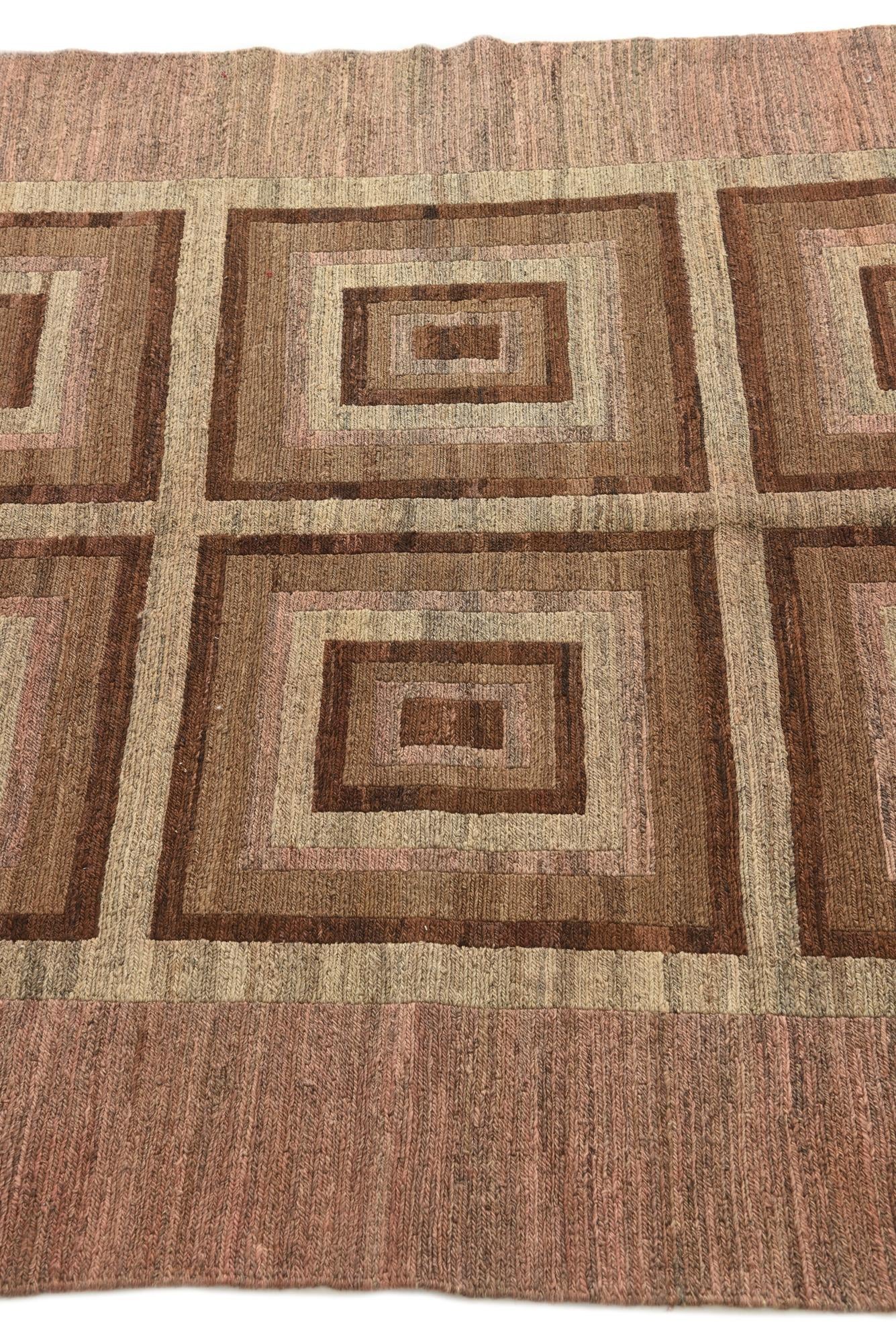 4' 3 x 6' 3 Hand Woven Kilim Modern Wool Rug