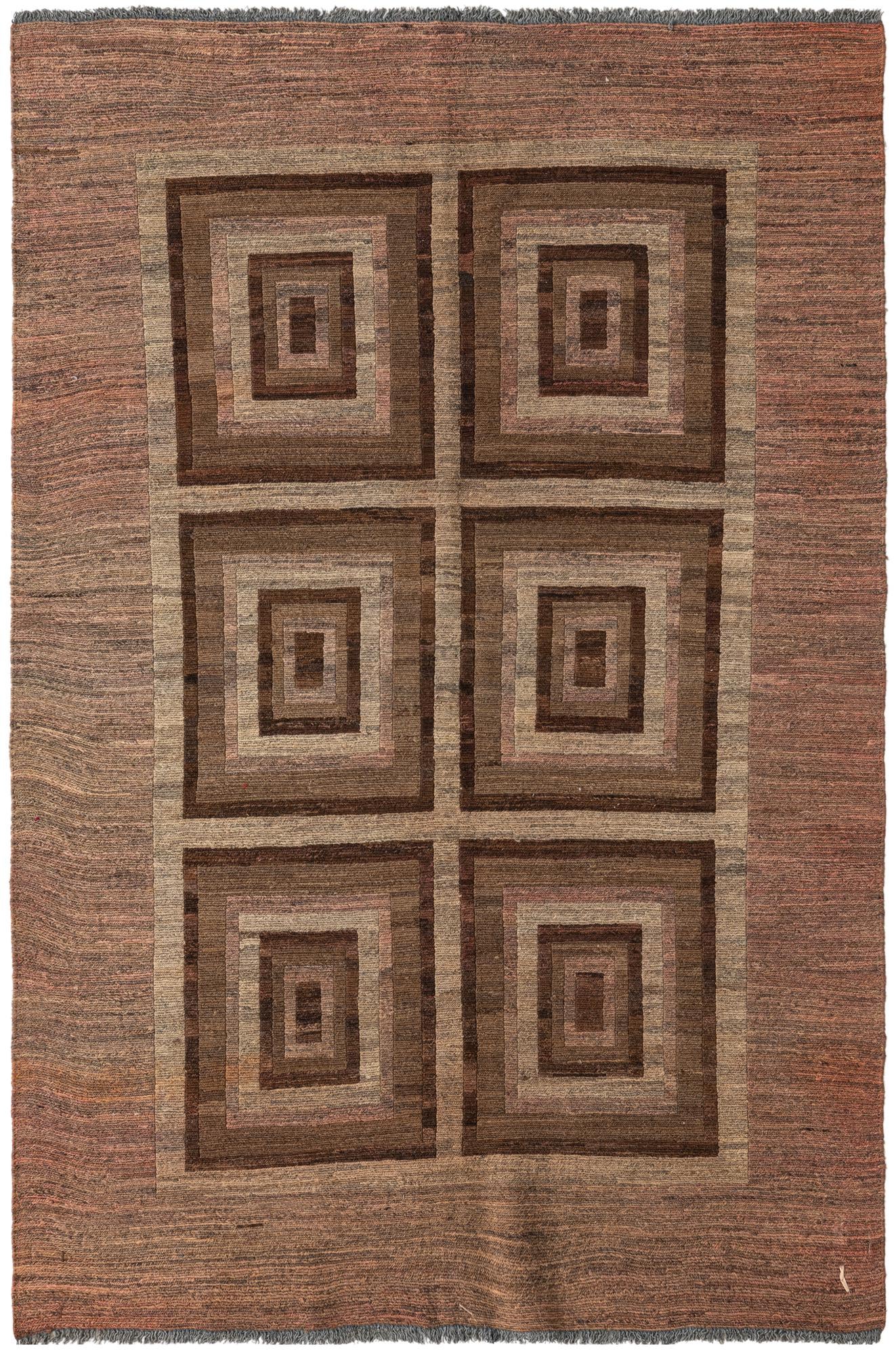 4' 3 x 6' 3 Hand Woven Kilim Modern Wool Rug