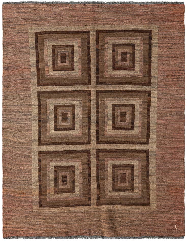 Detail image of 4' 3 x 6' 3 Hand Woven Kilim Modern Wool Rug