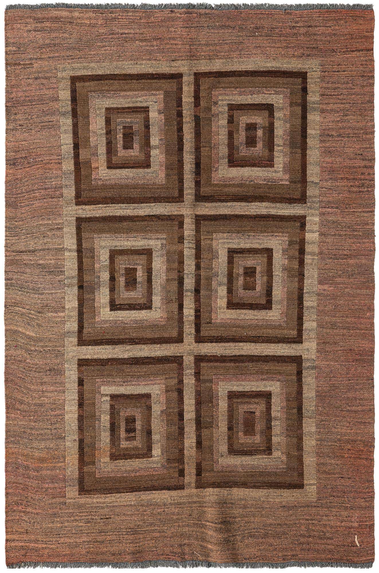 4' 3 x 6' 3 Hand Woven Kilim Modern Wool Rug
