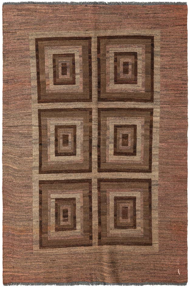 Detail image of 4' 3 x 6' 3 Hand Woven Kilim Modern Wool Rug