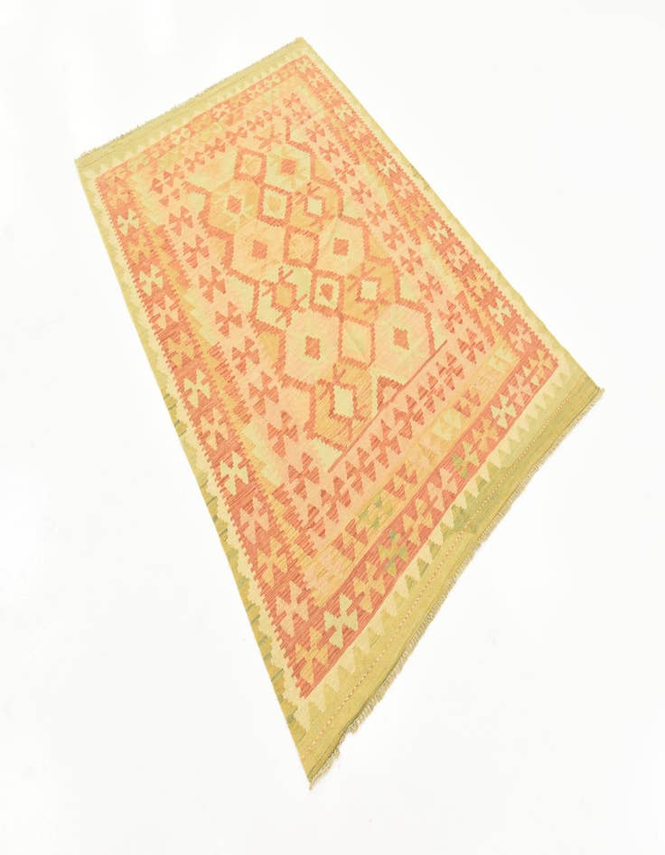 Detail image of 4' 8 x 6' 6 Hand Woven Kilim Waziri Wool Rug
