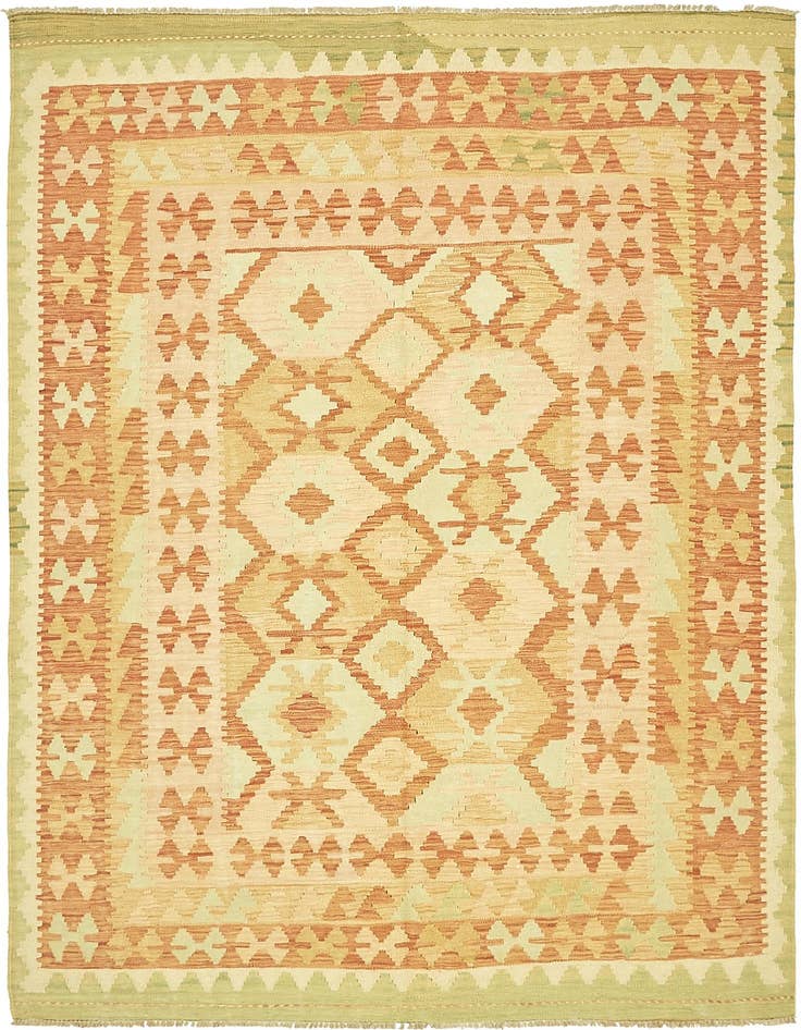 Detail image of 4' 8 x 6' 6 Hand Woven Kilim Waziri Wool Rug