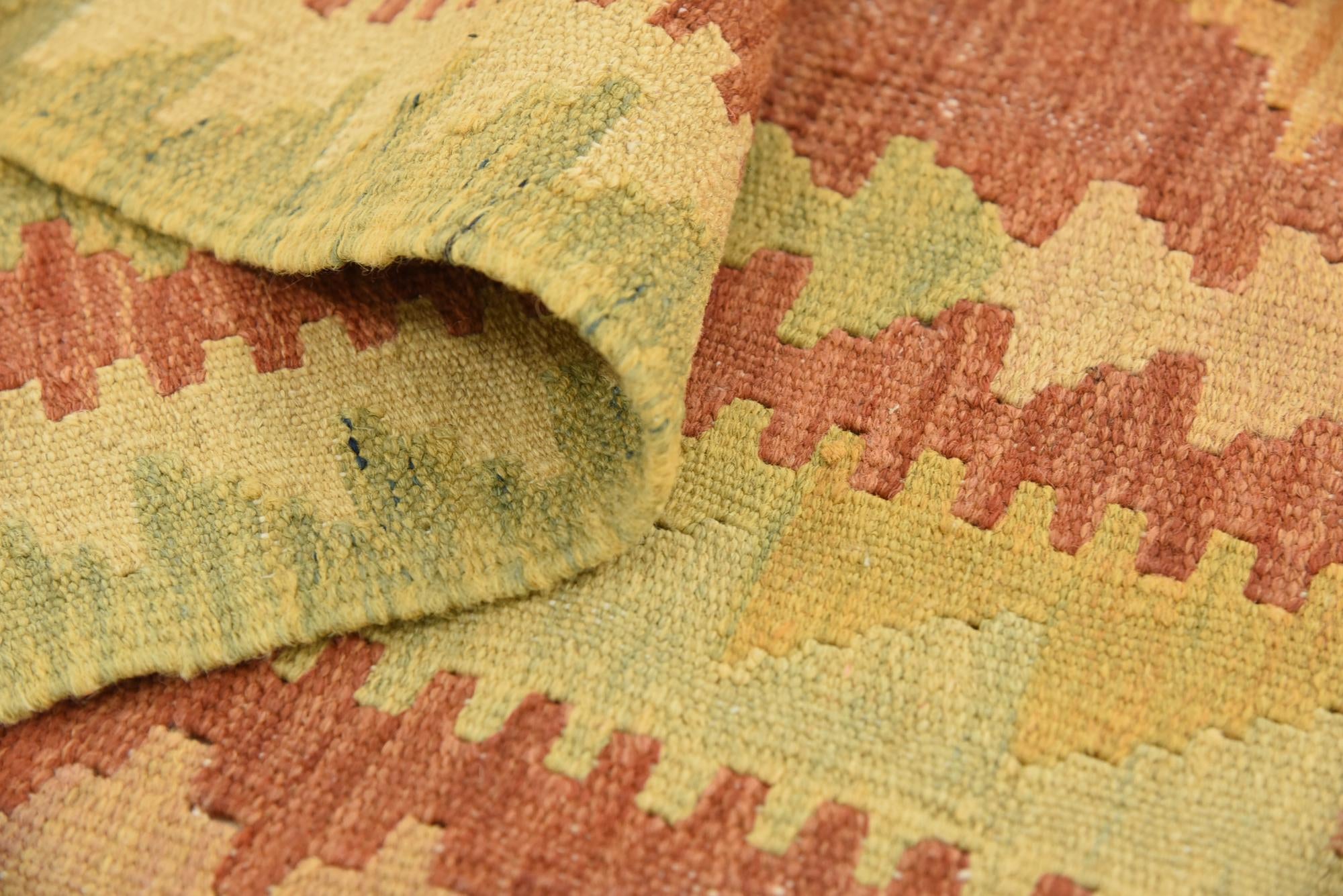 4' 6 x 6' 8 Hand Woven Kilim Waziri Wool Rug