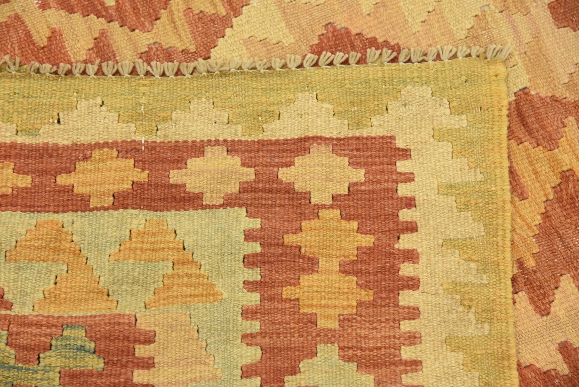 4' 6 x 6' 8 Hand Woven Kilim Waziri Wool Rug