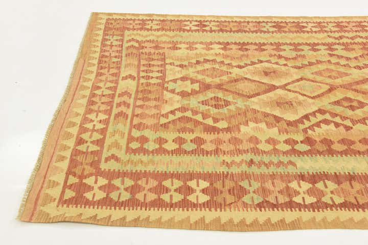 4' 11 x 6' 7 Hand Woven Kilim Waziri Wool Rug