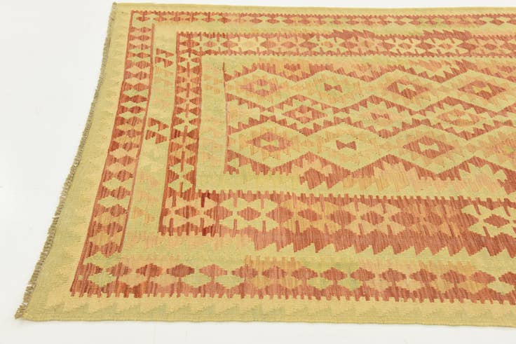 Detail image of 4' 11 x 6' 5 Hand Woven Kilim Waziri Wool Rug