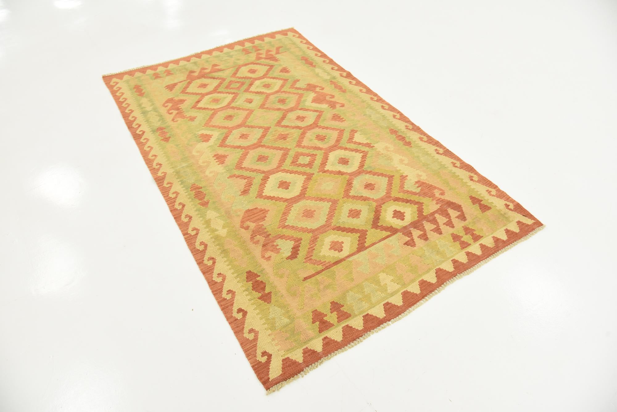 3' 9 x 6' Hand Woven Kilim Waziri Wool Rug