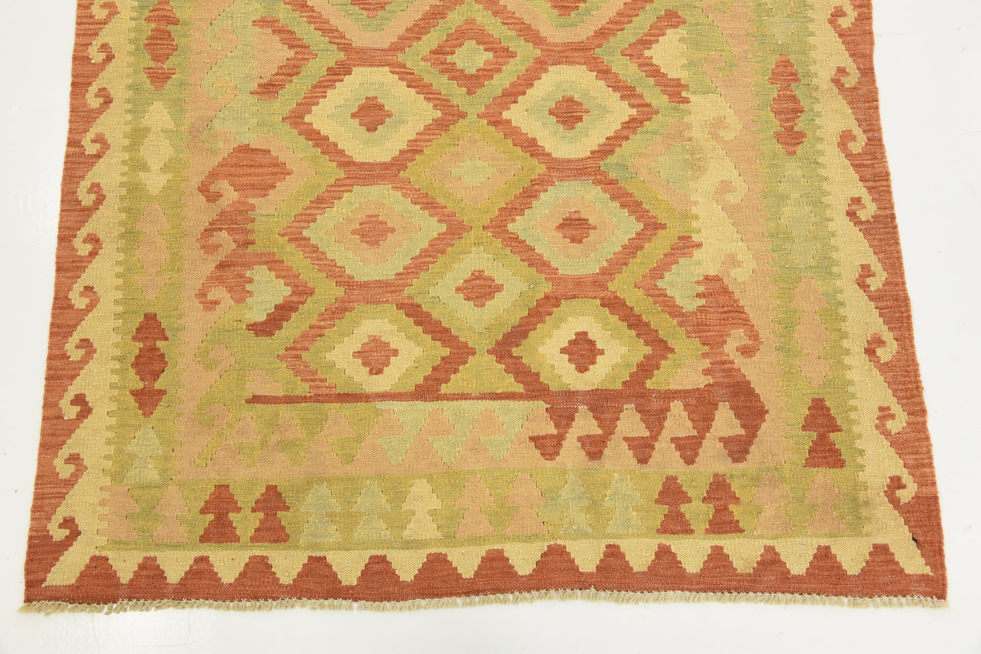 3' 9 x 6' Hand Woven Kilim Waziri Wool Rug
