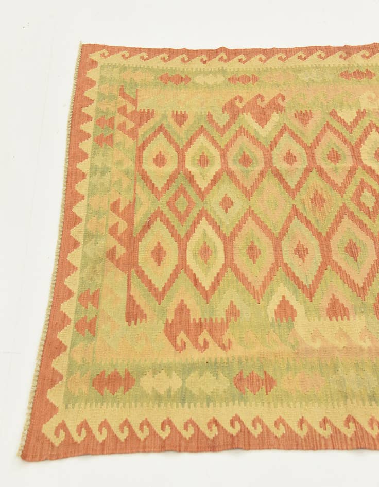 Detail image of 3' 9 x 6'  Hand Woven Kilim Waziri Wool Rug