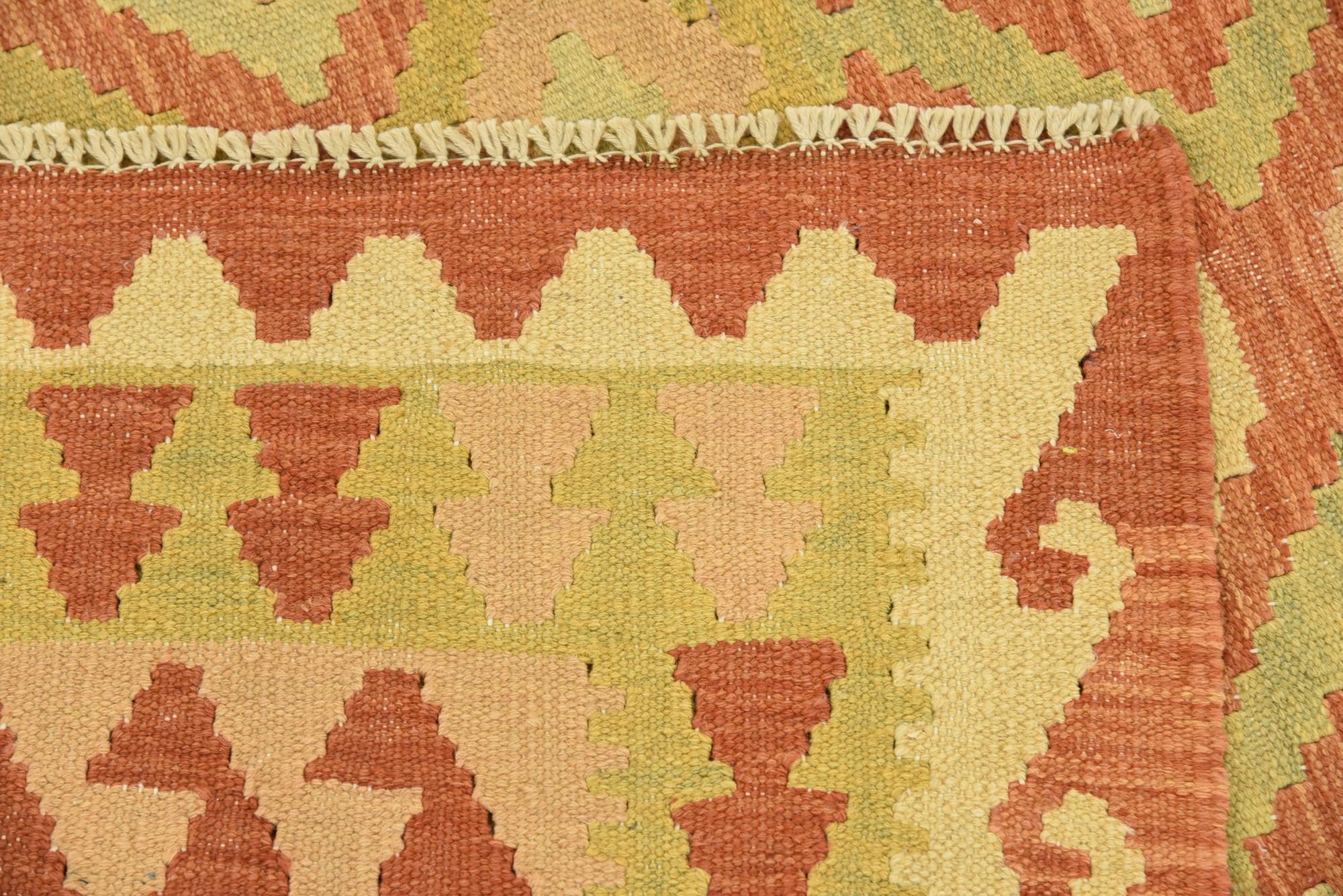 3' 9 x 6' Hand Woven Kilim Waziri Wool Rug