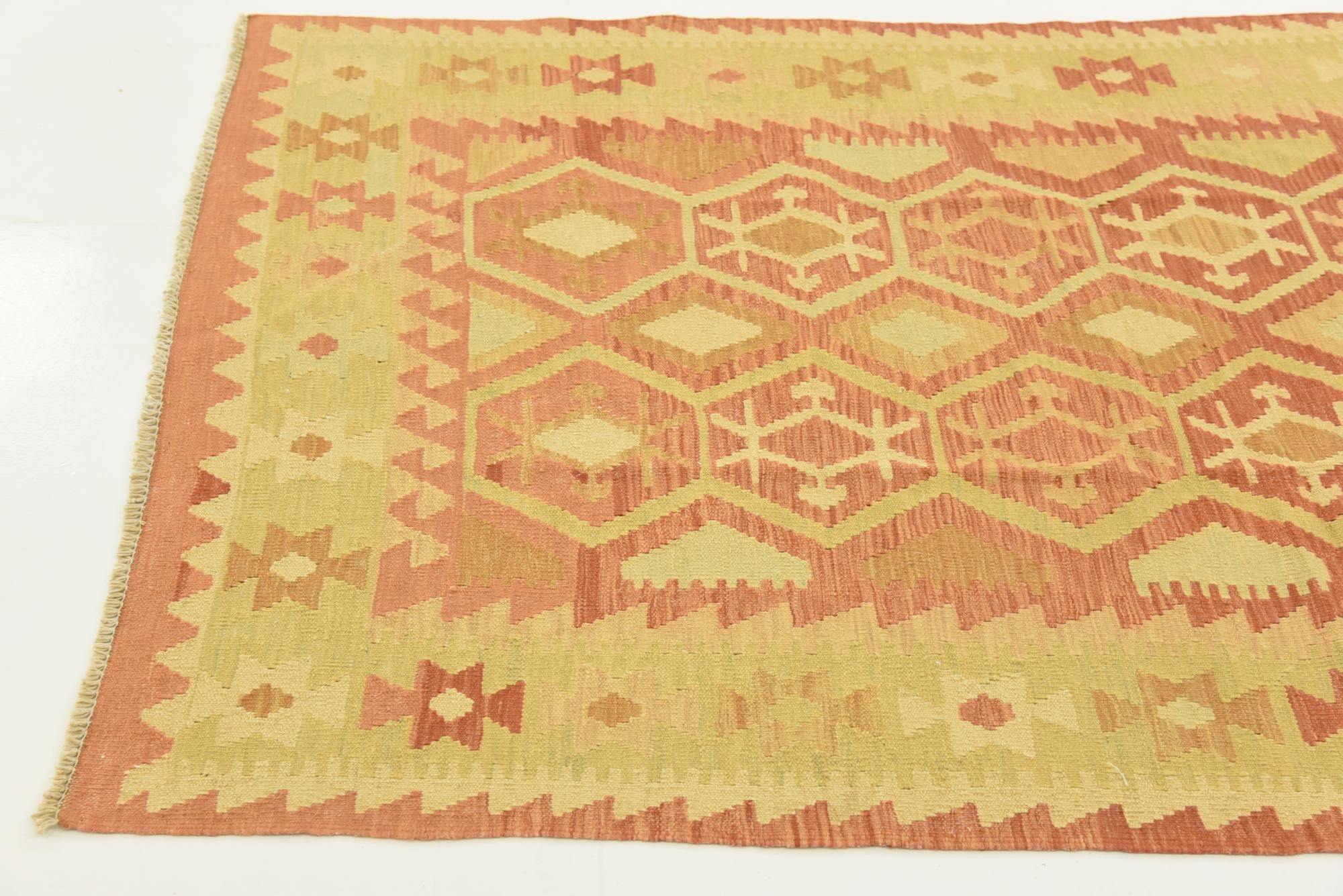 3' 9 x 5' 9 Hand Woven Kilim Waziri Wool Rug