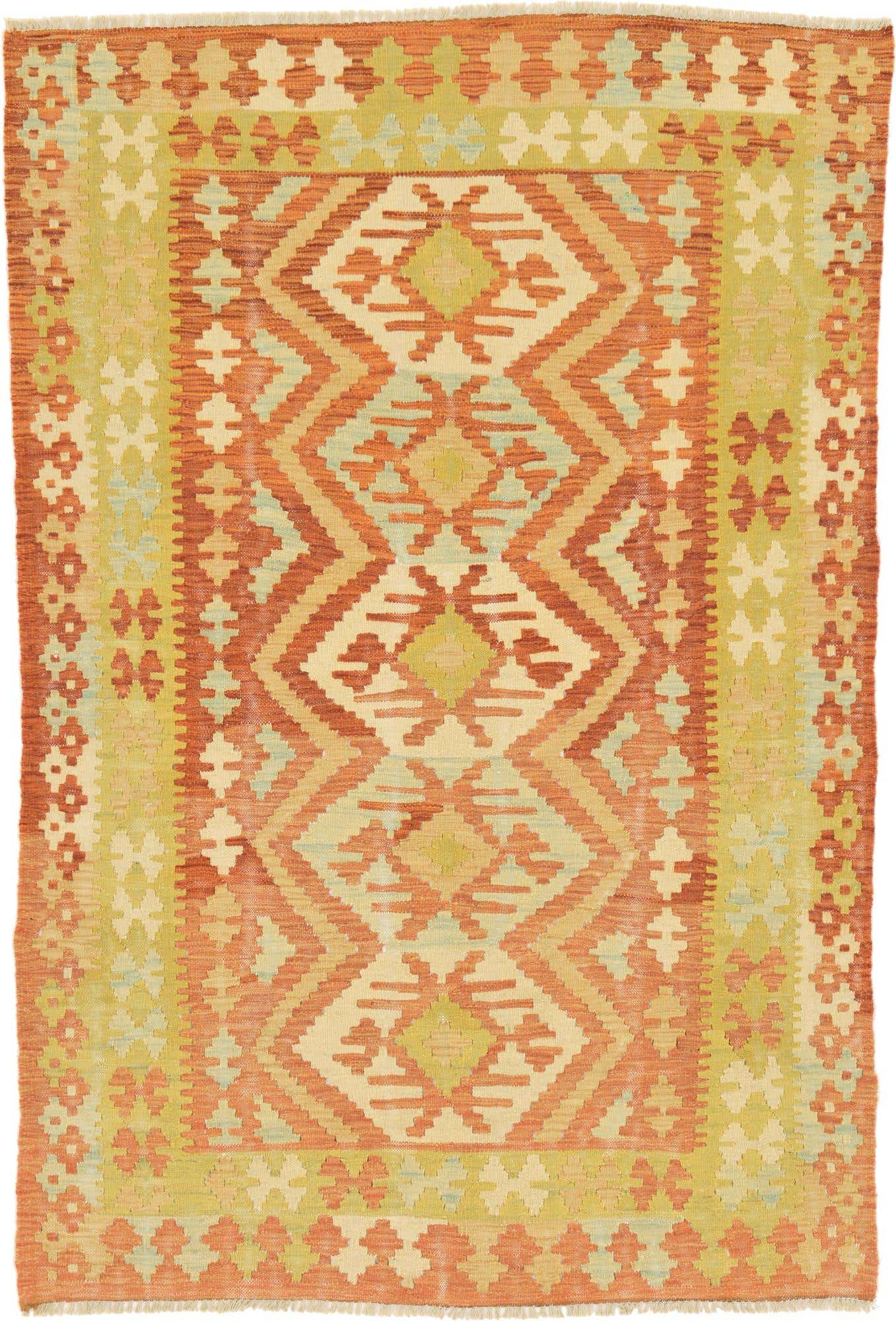3' 10 x 5' 8 Hand Woven Kilim Waziri Wool Rug