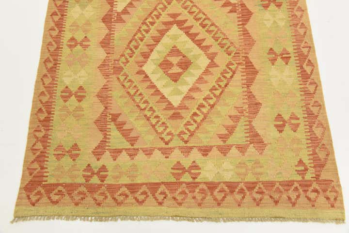 3' 7 x 6' 7 Hand Woven Kilim Waziri Wool Rug