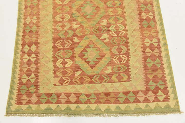 3' 7 x 5' 11 Hand Woven Kilim Waziri Wool Rug