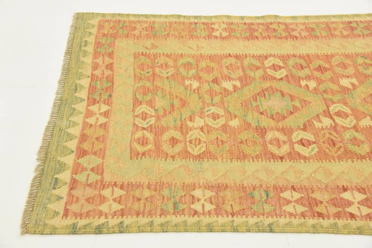 Detail image of 3' 7 x 5' 11 Hand Woven Kilim Waziri Wool Rug