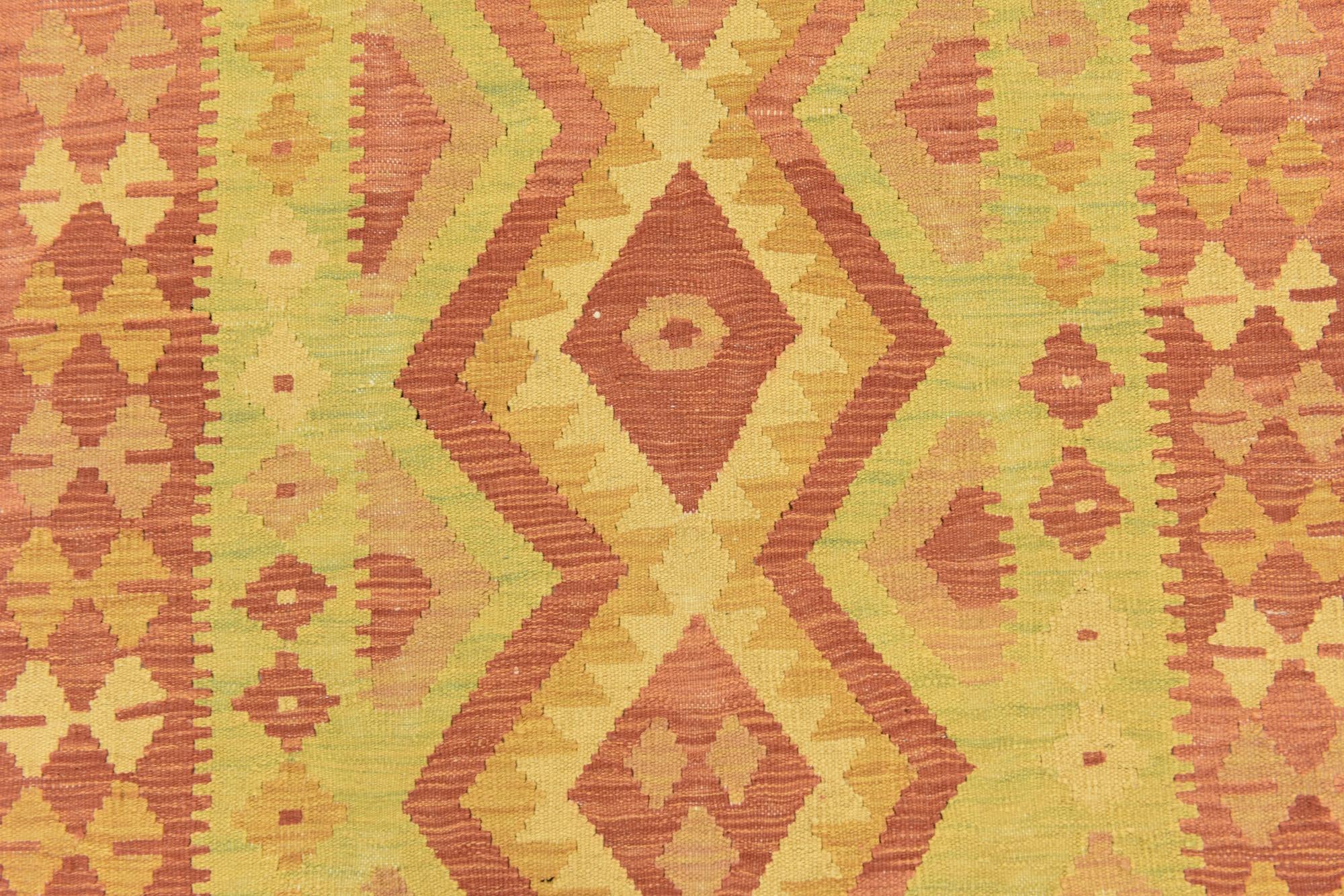 3' 3 x 5' Hand Woven Kilim Waziri Wool Rug