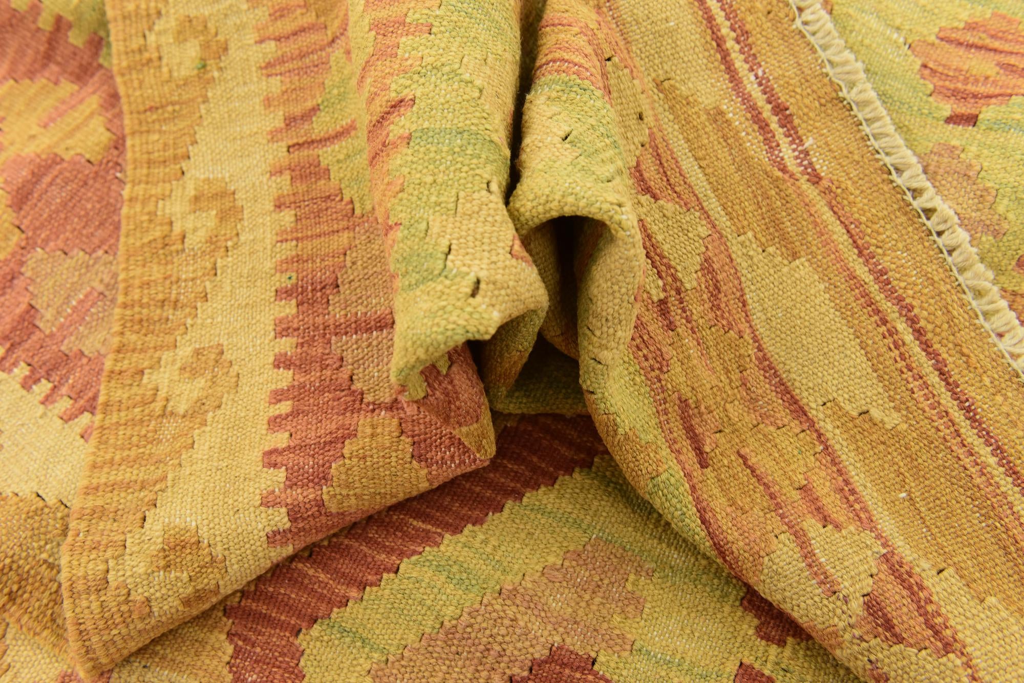 3' 3 x 5' Hand Woven Kilim Waziri Wool Rug