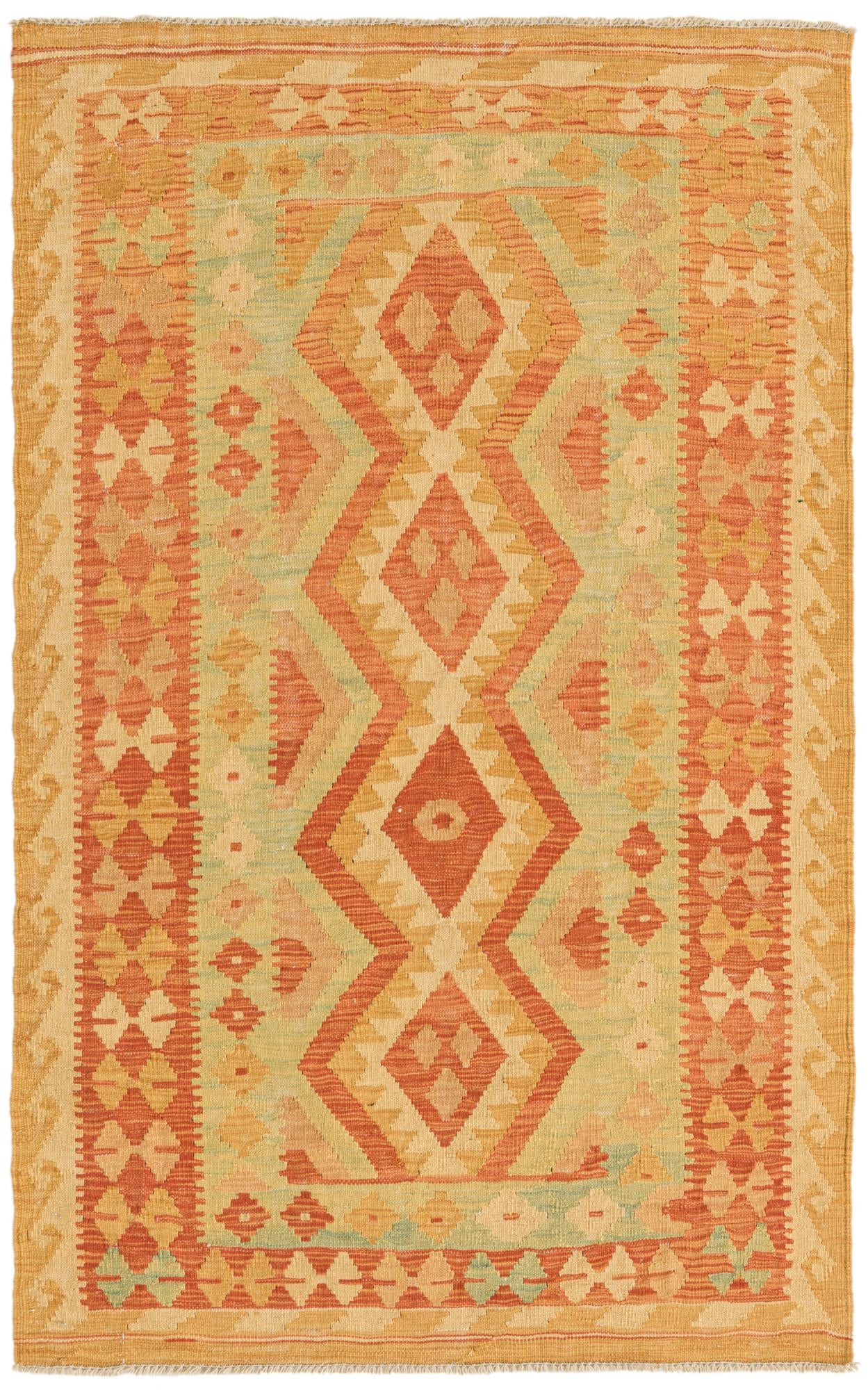 3' 3 x 5' Hand Woven Kilim Waziri Wool Rug