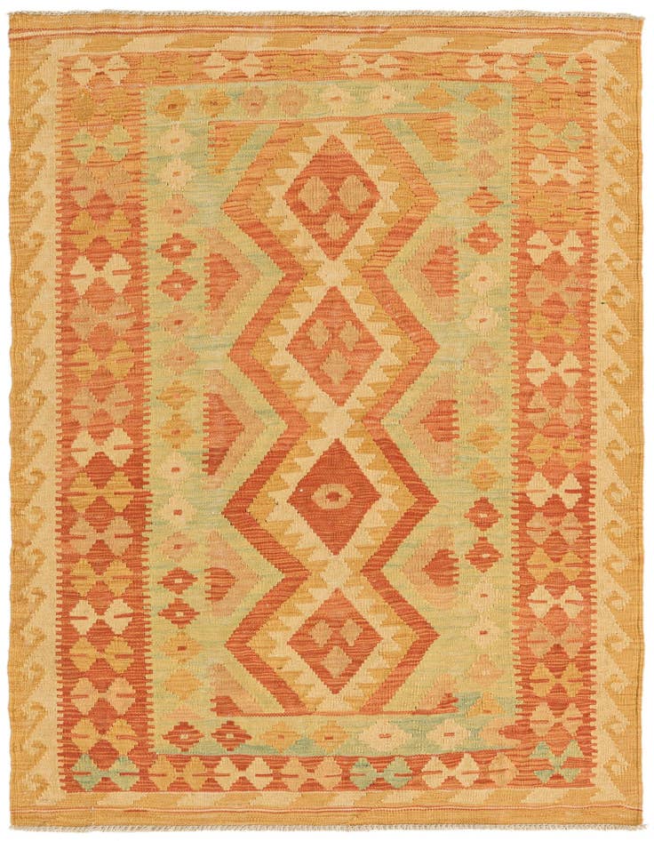Detail image of 3' 3 x 5' Hand Woven Kilim Waziri Wool Rug