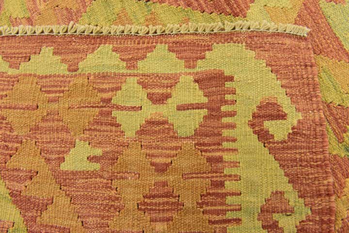3' 4 x 4' 10 Hand Woven Kilim Waziri Wool Rug