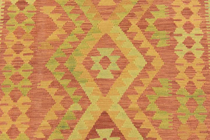 3' 4 x 4' 10 Hand Woven Kilim Waziri Wool Rug